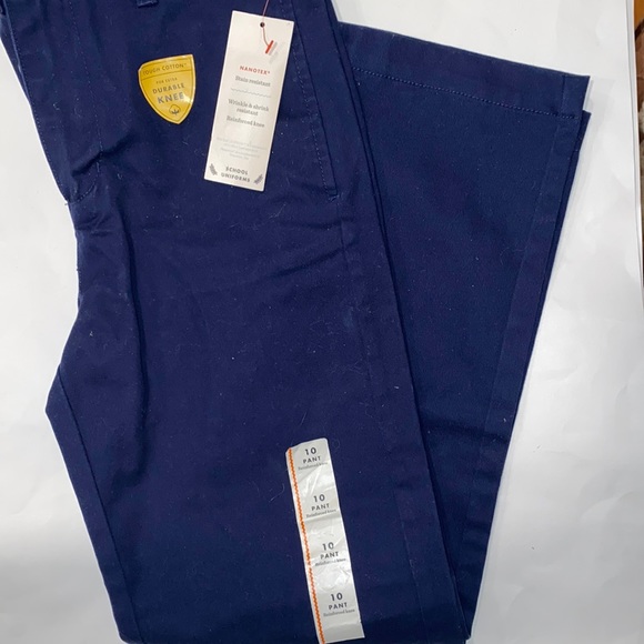 Cat & Jack Pants Straight Leg Adjust Waist School Uniform Navy Blue NEW kids 10 - Picture 2 of 8